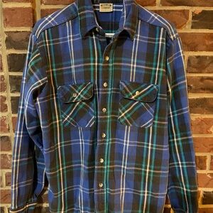 Brother Blue Plaid Button-Down Shirt with Green & Black Stripes